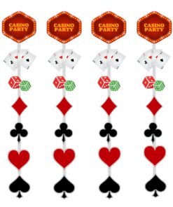 Card Party or Poker Party Dangler/Wall Hanging Decoration – (4 Pieces) - Material-Cardstock