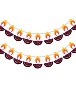 Diwali Decoration Diya(Paper) Bunting - ( 2 Meter/20 Diyas)