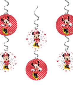 Minnie Mouse Dangler/Wall Hanging Birthday Decoration – (6 Pieces)