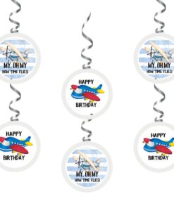 Aeroplane Dangler/Wall Hanging Birthday Decoration – (6 Pieces)