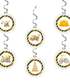 Construction Dangler/Wall Hanging Birthday Decoration – (6 Pieces)
