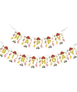 Farm Animals Happy Birthday Banner