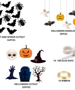 Halloween Theme Dangler and Cutout Decoration Kit (32Pcs) - Material-Cardstock