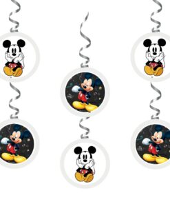 Mickey Mouse Dangler/Wall Hanging Birthday Decoration – (6 Pieces)