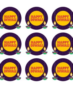 Happy Diwali Favour Tag / Thankyou Cards  / Gift Tags- ( 30Pcs )  - Material-Cardstock
