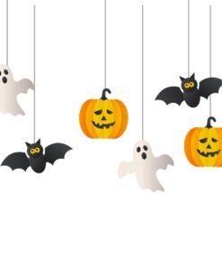 Halloween Dangler/Wall Hanging Halloween Decoration – (6 Pieces) - Material-Cardstock