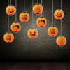 Halloween Lantern Cardstock Dangler (6 Inches/250 GSM Cardstock/Orange, Black/10 Pieces)