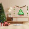 Merry Christmas Theme Decoration Kit- (6 inches/250 GSM Cardstock/Red, Green/25 Pcs)