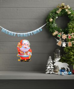 Merry Christmas Theme Decoration Kit- (6 inches/250 GSM Cardstock/Light Blue, White, Red, Brown/25 Pcs)