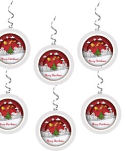 Merry Christmas Dangler/Bunting (6 Inches per card/250 GSM Cardstock/Multicolour/6)