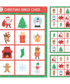 Christmas Bingo Game Card (5 Inche/250 GSM Cardstock/Multi Color/20 Cards)