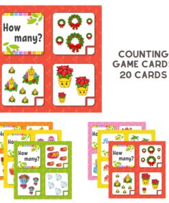 Christmas Counting Game Card (5 inches/250 GSM Cardstock/Multi/20 Cards)