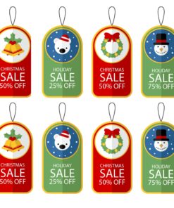 Merry Christmas Dangler/Bunting for showrooms/outlets (6 Inches per card/250 GSM Cardstock/Multicolour/12)