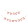 Pink Crown theme Happy Birthday Banner (6 inches/250 GSM Cardstock/Pink ,Gold, White/13Pcs)