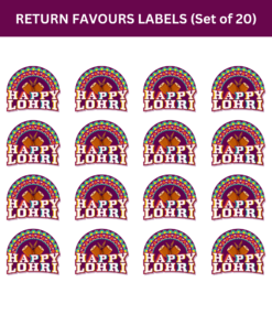 Lohri Gift label/Favour Tags (2.5/250 GSM Cardstock/Multicolor/20)