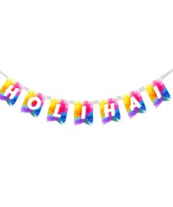 Happy Holi Banner (6 Inches/250 GSM Cardstock/Multicolour/13Pcs)