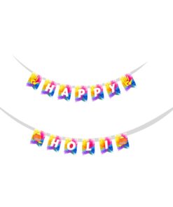 Holi Hai Banner (6 Inches/250 GSM Cardstock/Multicolour/7Pcs)