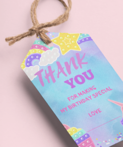 Pop It Theme Birthday Favour Tags (2 x 3.5 inches/250 GSM Cardstock/Multicolour/30Pcs)