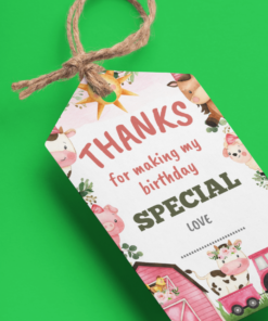 Farm Animals Theme Birthday Favour Tags (2 x 3.5 inches/250GSM cardstock/Multicolour/30Pcs