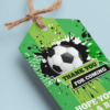 Football Theme Birthday Favour Tags (2 x 3.5 inches/250 GSM Cardstock/Black, White, Green, Dark Green/30Pcs)