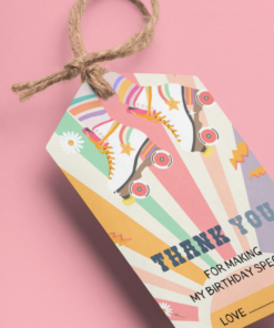 Skate Theme Birthday Favour Tags (2 x 3.5 inches/250 GSM Cardstock/Multicolour/30Pcs)