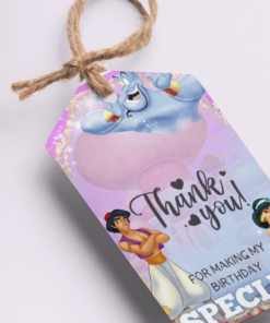 Aladdin Theme Birthday Favour Tags (2 x 3.5 inches/250 GSM Cardstock/Mixcolour/30Pcs)