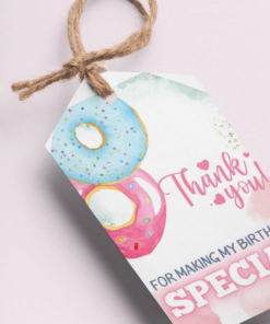Doughnut Theme Model 2 Birthday Favour Tags (2 x 3.5 inches/250 GSM Cardstock/Mixcolour/30Pcs)