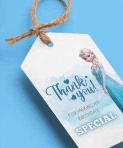 Frozen Elsa Theme Birthday Favour Tags (2 x 3.5 inches/250 GSM Cardstock/Mixcolour/30Pcs)