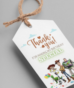 Toys Story Theme Birthday Favour Tags (2 x 3.5 inches/250 GSM Cardstock/Mixcolour/30Pcs)
