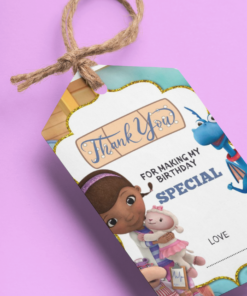 Doc McStuffins Theme Birthday Favour Tags (2 x 3.5 inches/250 GSM Cardstock/Mixcolour/30Pcs)