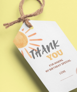 Sunsine Theme Birthday Favour Tags (2 x 3.5 inches/250 GSM Cardstock/Multicolour/30Pcs)