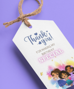 Dolls Theme Birthday Favour Tags (2 x 3.5 inches/250 GSM Cardstock/Mixcolour/30Pcs)