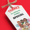 Cocomelon Theme Birthday Favour Tags (2 x 3.5 inches/250 GSM Cardstock/Mixcolour/30Pcs)