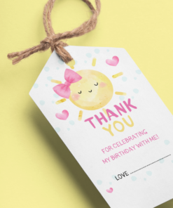Sunsine Theme Model 2 Birthday Favour Tags (2 x 3.5 inches/250 GSM Cardstock/Multicolour/30Pcs)