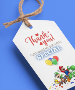 The Super Mario Theme Birthday Favour Tags (2 x 3.5 inches/250 GSM Cardstock/Mixcolour/30Pcs)