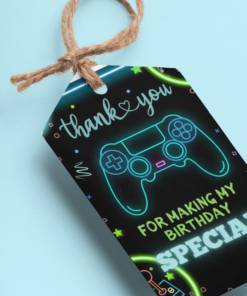 Game On Theme Birthday Favour Tags (2 x 3.5 inches/250 GSM Cardstock/Mixcolour/30Pcs)