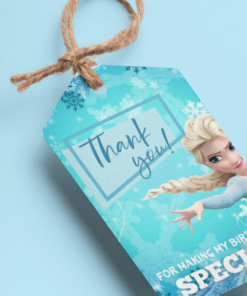 Frozen Elsa Theme Model 2 Birthday Favour Tags (2 x 3.5 inches/250 GSM Cardstock/Mixcolour/30Pcs)