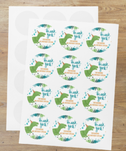 Dinosaur Theme- Return Gift/birthday decor Thankyou Sticker (6 CM/Sticker/Mixcolour/24Pcs)