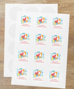 Ball Theme- Return Gift/birthday decor Thankyou Sticker (6 CM/Sticker/Mixcolour/24Pcs)