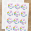 Pop It Theme- Return Gift/birthday decor Thankyou Sticker (6 CM/Sticker/Multicolour/24Pcs)