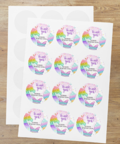 Pop It Theme- Return Gift/birthday decor Thankyou Sticker (6 CM/Sticker/Multicolour/24Pcs)
