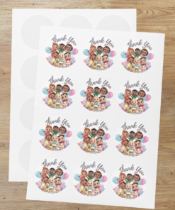 Cocomelon Theme- Return Gift/birthday decor Thankyou Sticker (6 CM/Sticker/Multicolour/24Pcs)
