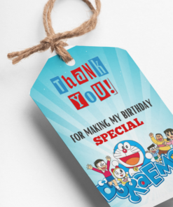 Doraemon Theme Birthday Favour Tags