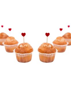 Cupcake Toppers for Valentines Day in Heart Shape -
