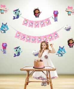 Gabby Doll House Theme Birthday Party Decorations - Banner,& Cutout
