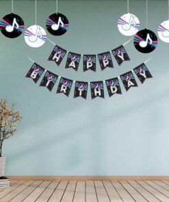 Music Theme Birthday Party Decorations - Banner,& Dangler