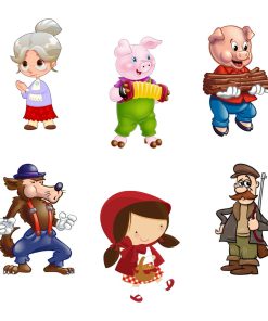 Little Red Riding Hood Theme Cutout - (6 inches/250 GSM Cardstock/Mixcolour/12Pcs)