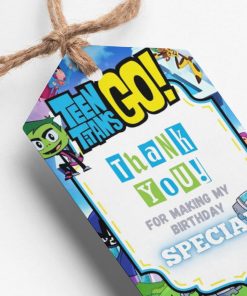Teen Titans Go Theme Thank You Cards & Return Gift Tags - 30Pcs, 2x3.5, 250 GSM Cardstock (Teen Titans Go)