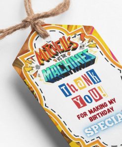 PartyDecor Mall Mitchells vs Machines Theme Thank You Cards & Return Gift Tags - 30Pcs, 2x3.5, 250 GSM Cardstock (Mitchells vs Machines)