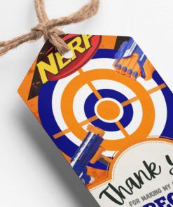 Nerf Theme Thank You Cards & Return Gift Tags - 30Pcs, 2x3.5, 250 GSM Cardstock (Nerf)
